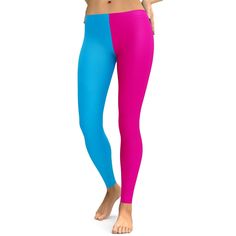 Do you love the colors blue and pink, pink and blue. With us you don't have to choose. Our designer created two tone leggings, and this one is the version Two Tone Pink & Blue Leggings. Don't forget to check out the black & white or black & pink version. Blue Color Block Stretch Bottoms, Fitted Color Block Blue Bottoms, Trendy Blue Workout Leggings, Pink Color Block Workout Bottoms, Trendy Full Length Pink Yoga Pants, Pink Fitted Color Block Bottoms, Fitted Pink Color Block Bottoms, 100 Squats, Blue Leggings