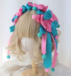 This price includes a KC or a hairclip or a pair of hairclips or a hat only. Pastel Clowncore, Plus Size Goth Fashion, Clown Hair, Plus Size Kawaii, Ball Hair, Kawaii Sweatshirt, Gothic Bag, Ball Hairstyles, Circus Clown