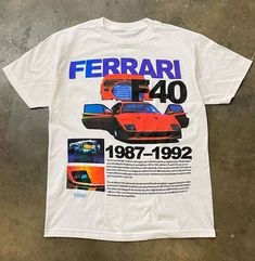 Unique Graphic Tees, Cool Shirts Women, 90s Graphic Tees, 90s Shirts Graphic Tees, Iconic Shirts, Graphic Tee Aesthetic, Vintage T Shirt Design, Vintage Ferrari, Vintage Shirt Design