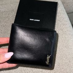 Men’s Ysl Wallet. Black Ysl Wallet, Month Colors, Saint Laurent, Mens Accessories, Man Shop, Wallet, Black, Color