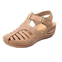 Soft Leather Closed Toe Vintage Anti-Slip Sandals For Women High-quality Feature: Rubber sole Material: Leather sandals, soft insole and non-slip rubber outsole women dressy sandals, comfortable to wear Style: Summer casual sandals, beach leather bohemian platform Shoes sandals for women, pair with dress, shorts any kinds of clothes Occasion: Summer beach sandals great for working, beach, shopping, vacation, driving, dating, and so on Comfortable leather sandals for women Closure Type : Hook & L Comfortable Leather Sandals, Platform Shoes Sandals, Casual Summer Sandals, Orthopedic Sandals, Dressy Sandals, Floral Sandals, Closed Toe Sandals, Womens Sandals Summer, Walking Sandals