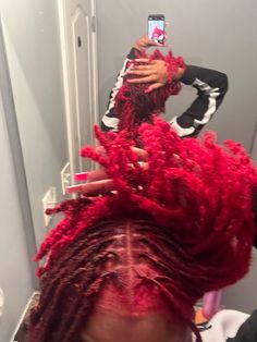 #8monthslocd #dyedlocs #wholelottared Pink And Red Locs Black Women, Red Locs Black Women Dark Skin, Ginger And Red Locs, Dyed Locs Dark Skin, Dreadlock Color Ideas Black Women, Red Locs Black Women, Burgundy Locs, Dyed Locs Ideas, Dyed Locs Black Women