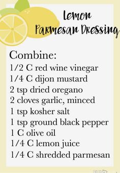 a recipe for lemon parmesan dressing