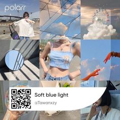 a collage of photos with the caption soft blue light