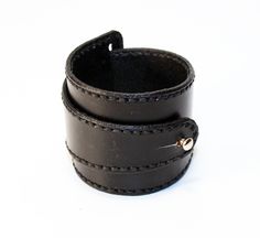 Adjustable Hand-stitched Cuff Bracelet, Leather Cuff Wristband With Bracelet Strap, Handmade Black Cuff Bracelet, Adjustable Leather Wristlet With Wrist Strap, Leather Cuff Bracelets With Black Band, Handmade Black Leather Cuff Bracelet, Adjustable Leather Cuff Bracelet Hand-stitched, Adjustable Hand-stitched Leather Cuff Bracelet, Everyday Black Leather Cuff Bracelet