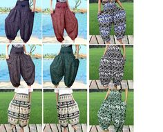 SPECIAL STYLE OUR DESIGN ...ONLY HERE FROM OUR STORE + Featuring an enchanting lovely pattern + these bohemian harem trousers are perfect for yoga, meditation, or casual summer `wear and more + Plus Size comfortable elastic panel around wasit with 2 side pockets + deal for festivals, beach outings, or lounging at home. Add a touch of Thai artistry to your wardrobe today! rayon 100% MEASUREMENT:(please use as an estimate) Waist: lay flat side-side: 15-28"  (round 30"-58") HIP :  lay flat side-side: 32"  (round 60") Length from top to hem: 41"  ---------------------------- Wholesale available - made to order ---------------------------- we do measurement in inch. we are always happy to help with any concerns or questions for your size so don't hesitate to contact us :) FREE shipment  :We do Summer Harem Pants With Pockets, Casual Harem Pants For Beach Festival, Casual Summer Harem Yoga Pants, Casual Harem Yoga Pants For Summer, Summer Yoga Pants With Pockets, Relaxed Fit Yoga Pants For Summer, Summer Harem Yoga Pants With Pockets, Summer Yoga Harem Pants With Relaxed Fit, Bohemian Summer Harem Pants With Pockets