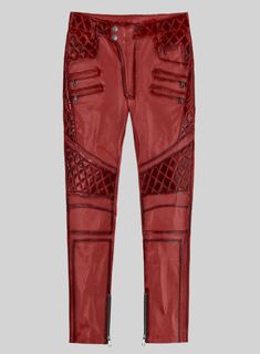 Embrace your fierce fabulousness and catch the fashion wave with our Hector Burnt Red Leather Pants, creating a style statement that's truly your own. Crafted from top-notch leather, these pants boast a bold red hue and a quilted design for that extra edge.  Whether you're cruising on your motorcycle or owning the scene at a chic club, these pants are your go-to style sidekick.    Made Using Pure Napa Sheep Skin Soft Leather    Look Includes    Burnt Red  Leather   Antique Silver Zipper   Click Red High-waist Leather Pants For Night Out, Red Leather Pants Lefties, Dark Red Leather Pants, Fitted Red Leather Trousers, Red Leather Pants, Fitted Red Leather Full-length Pants, Harris Tweed Jacket, Herringbone Jacket, Burnt Red