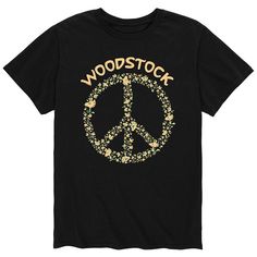 Peace out. Enjoy good vibes in this men's Peanuts Woodstock peace sign tee. Peace out. Enjoy good vibes in this men's Peanuts Woodstock peace sign tee. Crewneck Short sleevesFABRIC & CARE Cotton Machine wash Imported Color: Black. Gender: male. Age Group: adult. Pattern: Graphic. Peanuts Woodstock, How To Show Love, Pattern Graphic, Peace Sign, Woodstock, Her Style, Good Vibes, Short Sets, Tshirt Print