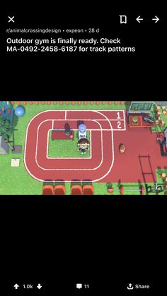 an image of a game screen with the words, outdoor gym is finally ready check