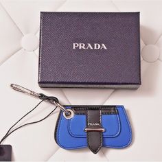 (eBay) Find many great new & used options and get the best deals for NEW $395 PRADA Blue Black Leather SIDONIE BAG SHAPED MIRROR Charm KEY RING NIB at the best online prices at eBay! Free shipping for many products! Shaped Mirror, Bag Prada, Small Mirror, Prada Logo, Small Mirrors, Prada Bag, Blue Leather, Key Rings, Key Ring