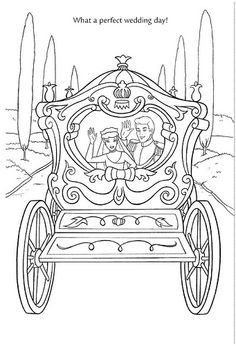 the wedding carriage coloring page for kids