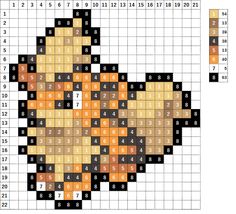 a cross stitch pattern with an orange and black cat