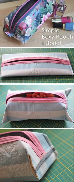 the zippered pouch is open and ready to be sewn