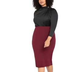 Nwt Women’s Size 20 Eloquii Stretchy Knit Column Skirt In Port Royale (Burgundy) Contour High Waistline Pencil Skirt Column Fit Center Back At Bottom Invisible Zipper Closure Unlined Stretch Knit Ponte Fabric Midi Length-Hits Below The Knee Length: 29” Width: 21” Waist Brand New With Tags Attached Please See Pictures For Details Midi Pencil Skirt For Date Night In Fall, Fall Midi Pencil Skirt For Date Night, Fall Date Night Pencil Skirt, Stretch Midi Pencil Skirt For Date Night, Stretch Skirt For Date Night In Fall, Stretch Lined Pencil Skirt For Date Night, High-waisted Stretch Pencil Skirt For Fall, High Waist Stretch Pencil Skirt For Fall, Red Pencil Skirt For Workwear In Fall