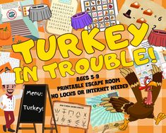 the turkey in trouble game is being played on an interactive board, and it's also available for kids to play