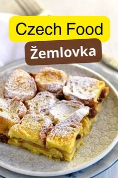 a plate with some food on it and the words czech food zemlovka