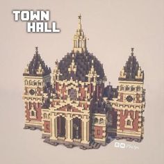 an image of a building made out of legos with the words town hall above it