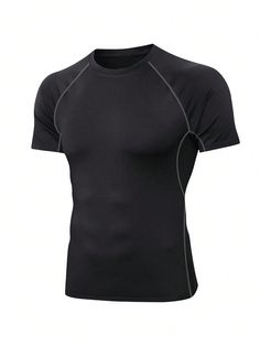 Boyfriend Style Men's Sports Tight Short Sleeve T-Shirt Gym Clothes Boyfriend Style Men Basic T Shirt,Boyfriend Style Men Compression Top Black and White   Short Sleeve Woven Fabric Plain  High Stretch  Men Activewear, size features are:Bust: ,Length: ,Sleeve Length: Black T Shirt Outfit Men, Sport Clothes Men, Black Compression Shirt, Gym Clothes Men, Gym Clothes For Men, Grey Pants Men, Compression Shirt Men, Gym T Shirt, Men Activewear