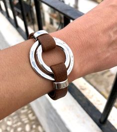 Silver and Leather Woman Bracelet, O-ring Bracelet, LINCE Lp MODEL, Different Colors, Italian Leather, for Women, Mothers, Handmade Jewelry - Etsy Men Boho, Multistrand Bracelet, Leather Bracelets Women, Layered Bracelet, Bracelet Flower, Leather Jewellery, Brown Leather Bracelet, Brown Bracelet, Vintage Boho Fashion