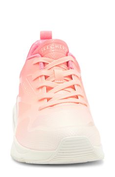 Take your street style to the next level in this sporty sneaker with an airy mesh upper with overlays, air-cooled memory foam and a visible Skech-Air® airbag. 1 1/2" heel (size 8.5) Lace-up style Memory foam cushioning Synthetic and textile upper/textile lining/synthetic sole Imported Pink Fade-resistant Sneakers For Light Sports, Light Sports Pink Fade-resistant Sneakers, Pink Synthetic Sneakers For Light Exercise, Sporty High-top Sneakers For Light Exercise, Sporty Pink Fade-resistant Running Shoes, Sporty Pink Fade-resistant Sneakers, Spring Sneakers With Air Cushioning For Light Sports, Pink Fade-resistant Running Shoes For Athleisure, Spring Athleisure Sneakers For Light Exercise