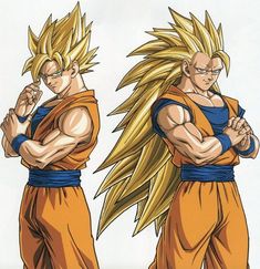 two images of the same character from dragon ball