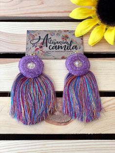 Completely Handmade- ready to ship! Final sale- no exchanges on jewelry. Thank you for your support! Fringe Drop Earrings As Gift, Fringe Drop Earrings For Gift, Fringe Drop Earrings Gift, Handmade Purple Tassel Earrings As Gift, Handmade Purple Tassel Earrings For Gift, Trendy Fringe Earrings As A Gift, Purple Latkans Earrings For Party, Purple Party Earrings With Latkans, Party Purple Earrings With Latkans