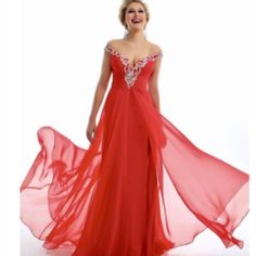 Red Chiffon Party Gown, Red Chiffon Evening Dress For Prom, Red Chiffon Gala Dress, Elegant Red Chiffon Prom Dress, Red Fitted Chiffon Dress For Banquet, Red Chiffon Formal Dress, Fitted Red Chiffon Dress For Banquet, Red Georgette Evening Gown, Red Georgette Formal Dress