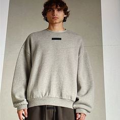 Brand New Not A Flaw! Long Sleeve Ribbed Trimming Side Hand Pockets Sweatshirt! Relaxed Fit, Oversized Fit. 80% Cotton,20%Polyester Heavyweight Fleece! Size Is Small But, Is Big! Rubber Brand Labels On It! Perfect! No Hood! Gray Crew Neck Athleisure Sweater, Gray Crew Neck Sweater For Layering, Gray Crew Neck Tops For Athleisure, Gray Crew Neck Sweater For Athleisure, Gray Crew Neck Sweater In Athleisure Style, Gray Athleisure Crew Neck Sweater, Gray Crew Sweatshirt For Layering, Gray Crew Neck Sweatshirt For Layering, Athleisure Gray Tops With Ribbed Cuffs