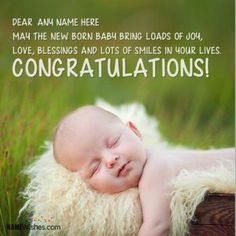 a baby laying on top of a wooden post with congratulations written in the bottom right corner