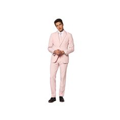 Unforgettable style. Featuring a solid design and slim fit, this men's novelty suit and tie set from OppoSuits will have them remembering you. Click on this MEN'S GUIDE to find the perfect fit and more!PRODUCT FEATURESIncludes: suit jacket, pants & matching tieJacket: padded shoulders, notched lapels, 2-button front, 5-pocket, long sleeves, regular-length jacket fits those between 5'8" and 5'11" tallPants: flat front, 4 pockets, zipper fly with hook & button closure, 9.8-inch front rise, 13.75-i Formal Fitted Pink Sets, Pink Fitted Sets For Formal Occasions, Classic Fitted Pink Sets, Pink Notch Lapel Fitted Tuxedo, Pink Fitted Tuxedo For Business, Pink Fitted Sets With Suit Collar, Classic Fitted Pink Suit, Elegant Pink Slim Fit Suits, Tailored Pink Tuxedo For Business