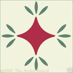 a red and green square with an intricate design on it's center is shown