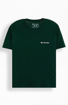 Show some love for the great outdoors with the Columbia Experience T-Shirt. This tee is made with a crew neckline, short sleeves, a standard fit, and Columbia brand graphics front & back.


	Crew neckline
	Short sleeves
	Standard fit
	Left chest & back graphics
	100% Cotton
	Machine washable Green Crew Neck T-shirt For Outdoor Activities, Green Crew Neck T-shirt With Letter Print, Green Short Sleeve T-shirt For Outdoor, Green Crew Neck T-shirt For Outdoor, Graphic Tee T-shirt With Crew Neck For Hiking, Green Graphic Tee For Outdoor, Green Graphic Print T-shirt For Camping, Green T-shirt For Outdoor Activities, Sporty Crew Neck T-shirt For Hiking