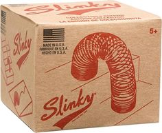 a cardboard box with an image of a giant candy cane on it's side