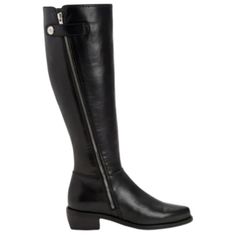 Aquatalia Black Geovanna Leather Knee Boots. Size 6.5. New Without Box. Leather Pointed Toe Rubber Sole Weatherproof Outside Zip Fabric Lining Heel Height: 1.8”/45mm Platform Height: 0.4" Shaft Height: 15.8" Shaft Circumference: 14.6" Made In Italy Elegant Boots With Removable Insole In Calf Leather, Sleek Leather Boots With Low Heel, Sleek Low Heel Leather Boots, Aquatalia Boots, Black Leather Riding Boots, Grey Suede Boots, Leather Knee Boots, Patent Leather Boots, High Leather Boots