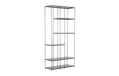 The Etta shelving series is hand made from elegant thin vertical steel tubing and flat sheet shelves. The unique openings allow for interesting displays of your favourite art objects, dinner ware, a fully stocked bar, books of all sizes, and even most practical, Houseplants! The Etta series comes in five different sizes. Black Metal Shelf, Dinner Ware, Luxury Modern Furniture, Bedroom Furnishings, Metal Shelves, Wall Unit, Occasional Chairs, Art Objects, Flat Sheets