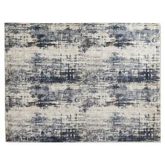 an abstract rug with blue and white colors