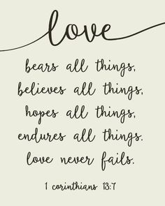 a quote that says love hears all things