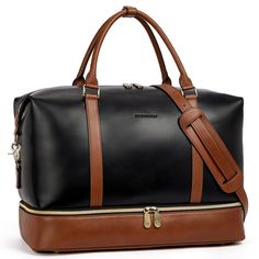 Experience the epitome of style and functionality with our leather travel duffle bag. Crafted from high-quality materials, this bag offers multiple compartments for organized packing and a timeless design for the discerning traveler. Weekender Bags, Briefcase Women, Leather Weekender Bag, Leather Weekender, Travel Duffle Bag, Luggage Sizes, Travel Duffle, Duffle Bag Travel, Travel Duffel