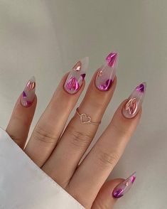 Valentines Nails Chrome Hearts, Pink Chrome Valentines Day Nails, Solid Color Valentines Nails, Valentines Day Chrome Nails, Red Chrome Heart Nails, Valentine Chrome Nails, Red Chrome Valentine Nails, Nails Trending Now 2023, Valentines Chrome Nails