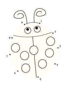 the ladybug dot to dot game for kids with numbers and dots on it