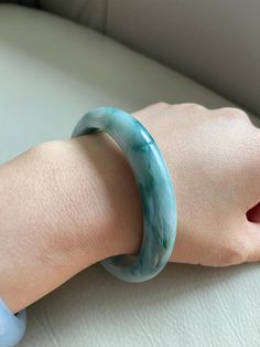 "🌈 Jade Bangle 59.4mm (2.34\"), Round Shape, Light Green & Green 🌷 Untreated Natural Jadeite/ Grade A Jade 🌷 Certified : Yes 🌷 Jade from Myanmar/ Burma 🌷 Shape : Round 🌷 Inner diameter : 59.4mm / 2.34\" 🌷 Width & Thickness : 12 x 7.9mm 🌷 Color : Light Green & Green 🌷 Free standard shipping from Hong Kong with tracking included 🌷 Take approximately 7-21 days to arrive worldwide ❤️ In Chinese Culture: Young people wear jade pendant will have a prosperous life, attracts good l Turquoise Jade Round Bracelet, Turquoise Jade Round Bracelets, Lavender Green, Jade Bangle, Good Marriage, Jade Pendant, Chinese Culture, Burmese, Parent Gifts