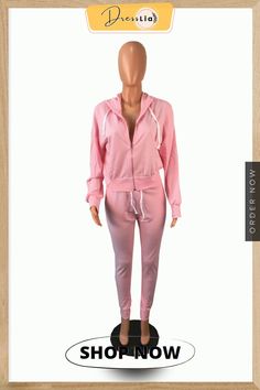 Autumn Clothes Solid Color Zipper Hoodies Jacket Coat Top Pants Sports Jogging Women Two Piece Set Pink Hooded Tracksuit Sporty Style, Pink Hooded Tracksuit, Pink Hooded Sporty Tracksuit, Athleisure Tracksuit With Drawstring For Jogging, Pink Long Sleeve Tracksuit For Leisure, Pink Long Sleeve Leisure Tracksuit, Leisure Tracksuit With Drawstring Hood And Stretch, Pink Tracksuit With Drawstring Hood, Leisure Tracksuit With Stretch And Drawstring Hood