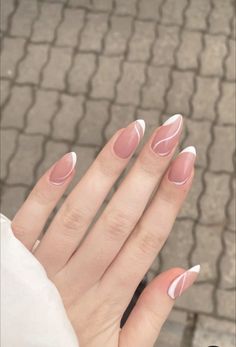 Cream French Tips Nails Almond, Nail Colour With Black Dress, Classy Looking Nails, Minimal Almond Nails, Kutek Disney, Classy Acrylic Nails, Nails 2021, Uñas Acrilicas