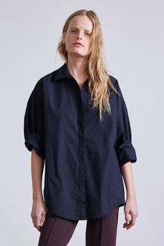 100% Organic Cotton Made in India Shirt collar, dropped shoulder, front button placket, oversized fit Hand wash cold, lay flat to dry, or dry clean Oversized fit. Option to size down for a slimmer look Model is 5'10" and wearing a size small Sweater Knit Skirt, Swim Brands, Cat Pajamas, Bonnie Clyde, Apiece Apart, Oversized Silhouette, Knit Skirt, Knit Jacket, Shirt Collar