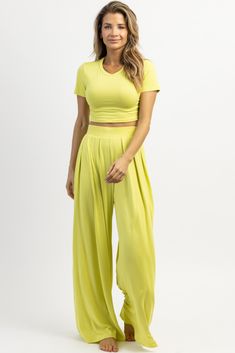 Palazzo Set, Short Sleeve Crop Top, High Rise Pants, Short Sleeve Cropped Top, Back In Stock, Effortless Chic, Palazzo Pants, On Demand, Chic Style