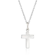 Ross-Simons - 14kt White Gold Cross Pendant Necklace. 18". Celebrating a pillar of faith, this contemporary-style necklace features a meaningful cross pendant dangling from an open link on a rope chain. For those who appreciate a minimalistic aesthetic, this is a perfect design to mix into your daily wear. Springring clasp, 14kt white gold cross pendant necklace. Simple Cross Necklace Silver, Simple Cross Necklace, White Gold Cross Pendant, Cross Necklace Simple, Minimalistic Aesthetic, Detailed Necklace, Gold Cross Pendant, Natural Gold, Christian Jewelry