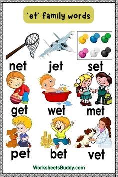 a poster with words and pictures for children to use in english or french language, including the