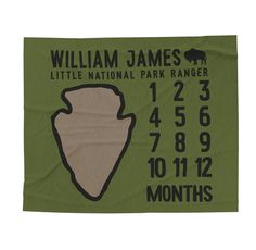 a towel with the name and map of william james's little national park ranger