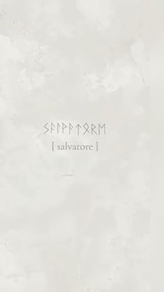 the text says saffram i salvatore on a white background with black ink