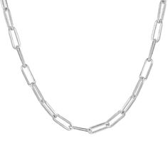 Ethically handcrafted in Italian sterling silver, this paperclip chain necklace has the right amount of shine and glam. Simple yet elegant, this Italian silver paperclip chain is the perfect piece to wear solo or to pair with other layered pieces. Bold and trendy, what makes this necklace unique and special is that its gender neutral. Whether you layer up or wear it solo, you are sure to make a bold statement with this popular necklace. This simple yet sophisticated luxury paperclip necklace cra Silver Paperclip Bracelet With Rectangular Links For Formal Occasions, Formal Silver Paperclip Chain Bracelet, Sterling Silver Link Paperclip Bracelet For Formal Occasions, Sterling Silver Link Paperclip Bracelet For Formal Events, Classic Silver Paperclip Bracelet With Box Chain, Formal Silver Paperclip Bracelet With Cable Chain, Classic Silver Chain Link Paperclip Bracelet, Modern Silver Paperclip Chain Bracelet, Formal Paperclip Bracelet With Cable Chain